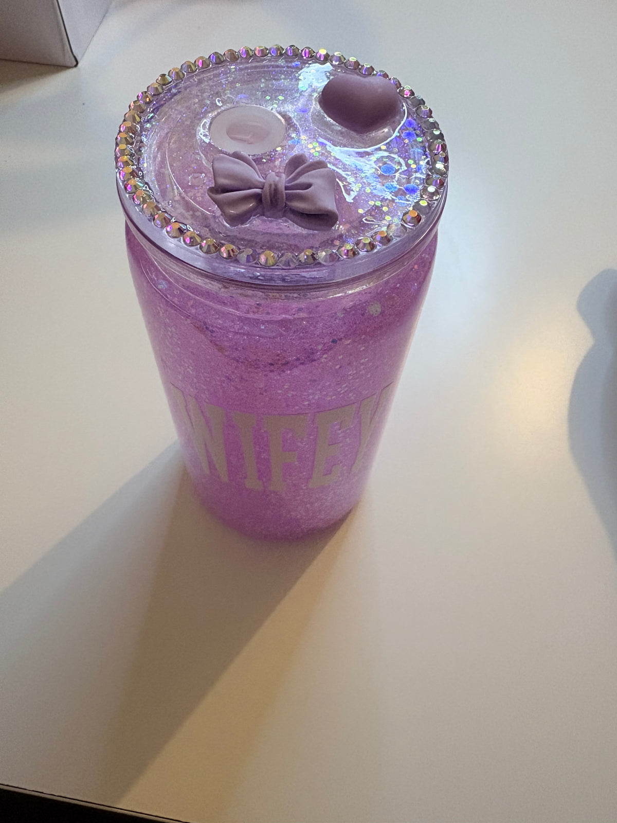 Wifey lilac glitter cup