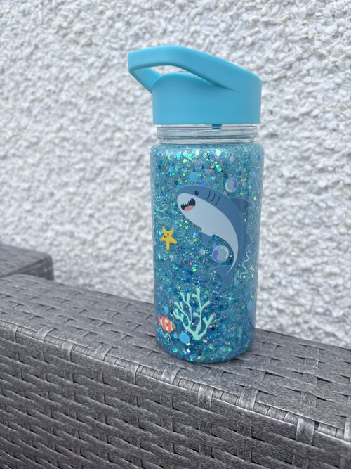 10oz blue kids shark bottle