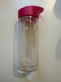 10oz Hot pink lid Snowglobe bottle