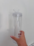 White flip lid 20oz snowglobe bottle