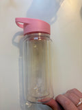 10oz light pink lid bottle