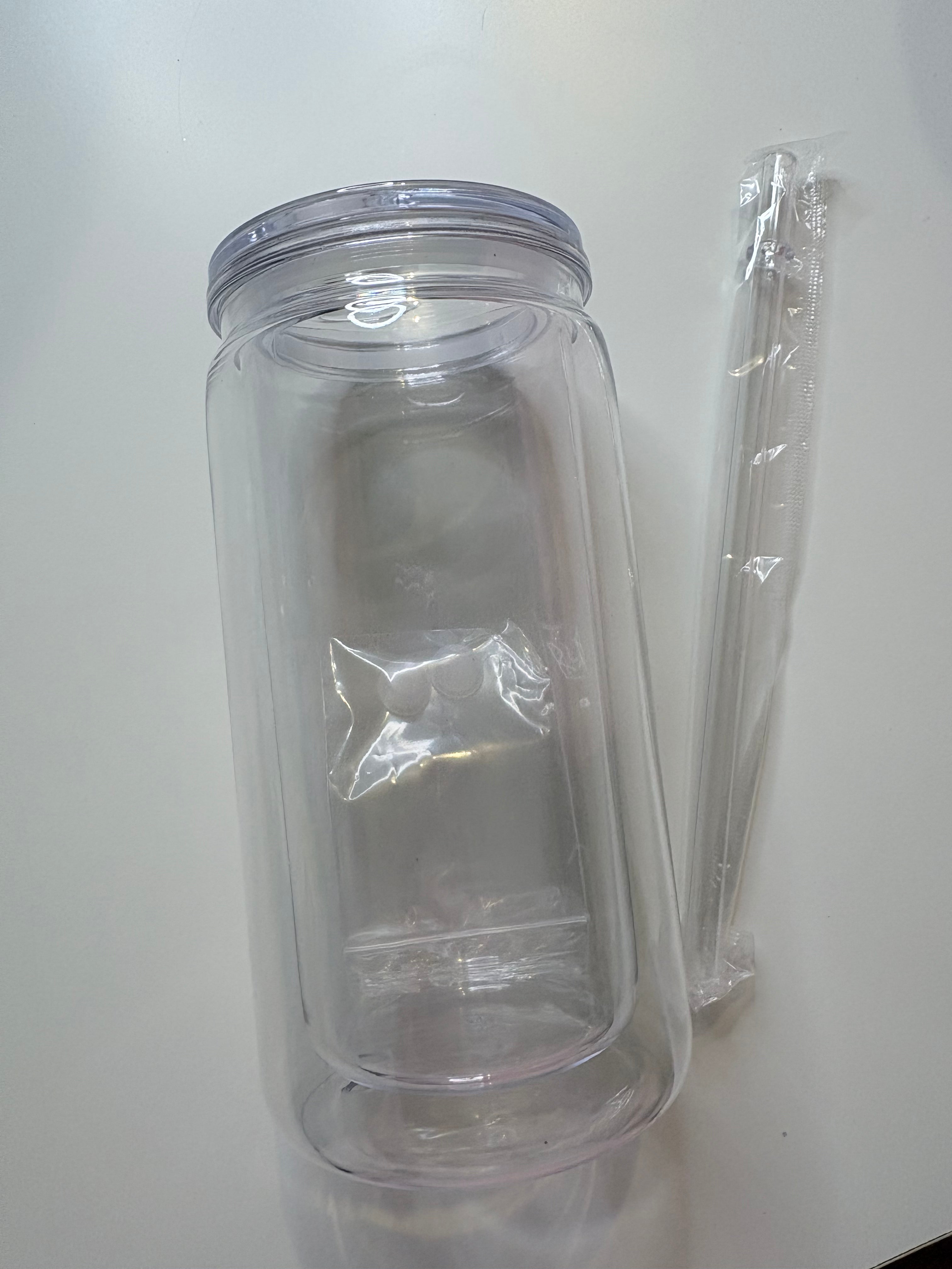 16oz clear lid snowglobe cup